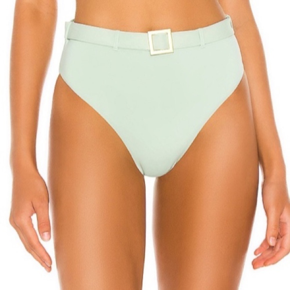 WeWoreWhat Emily Bikini Bottom in Aqua Foam